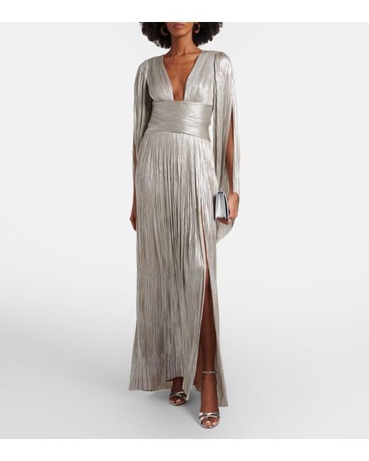 Maria Lucia Hohan Natural Alana Pleated Silk Tulle Gown