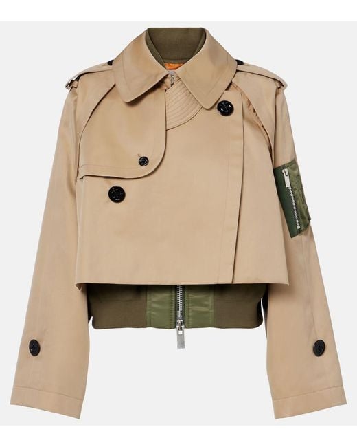 Chaqueta De Sarga Y Gabardina Sacai de color Natural