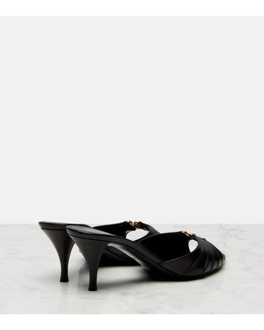 Saint Laurent Black Babylone 60 Leather Mules