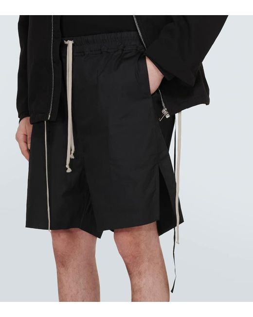 Shorts in misto cotone di Rick Owens in Black da Uomo