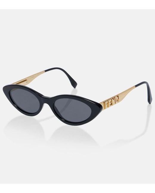 Fendi Blue Graphy Cat-Eye Sunglasses