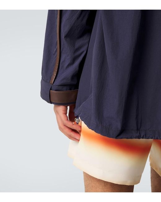 Loewe Blue Paula's Ibiza Leather-Trimmed Ripstop Jacket for men