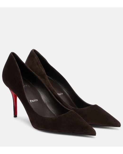 Christian Louboutin Black Miss Z 80 Suede Pumps