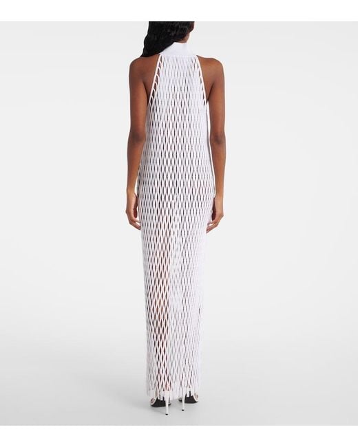 Alaïa White Macrame Maxi Dress