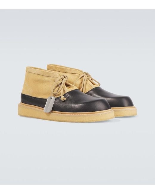 Marni Natural Leather And Suede Desert Boots for men