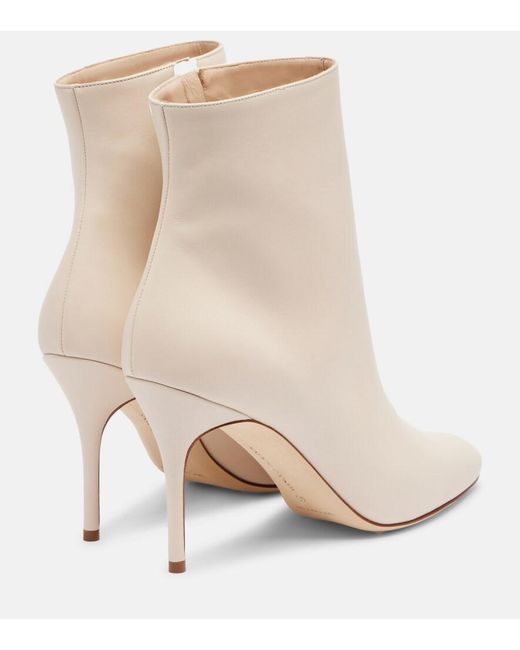 Manolo Blahnik Natural Insopo Leather Ankle Boots