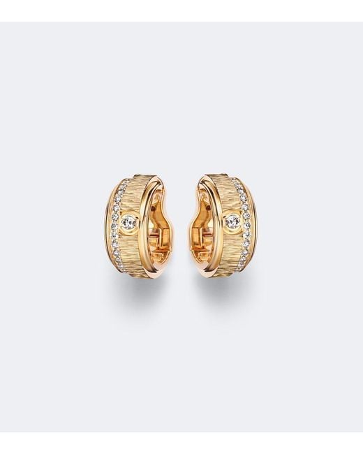 Piaget White Possession Decor Palace 18Kt Rose Hoop Earrings With Diamonds