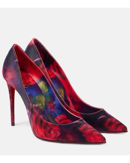 Christian Louboutin Red Kate 100 Satin Pump