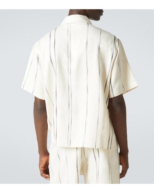 Camicia A Righe di Commas in Natural da Uomo