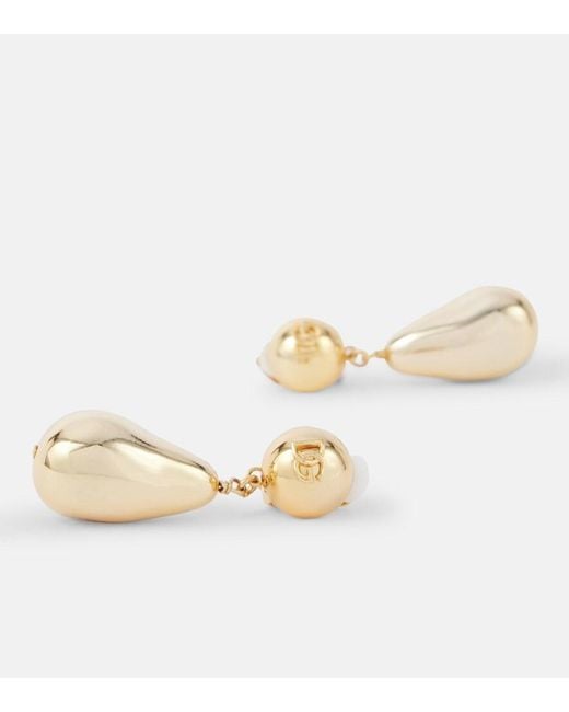 Dolce & Gabbana Metallic Drop Clips Earrings