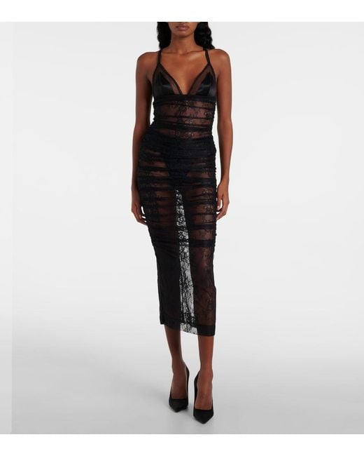 Dolce & Gabbana Black Lace Slip Dress