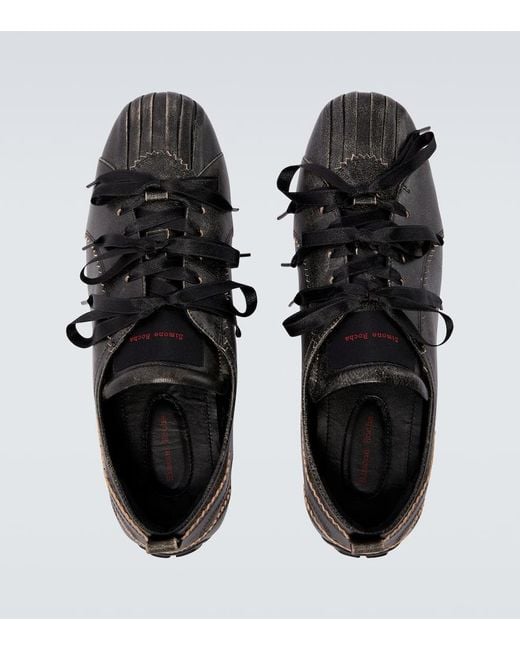 Simone Rocha Black Ballerina Grip Leather Sneakers for men