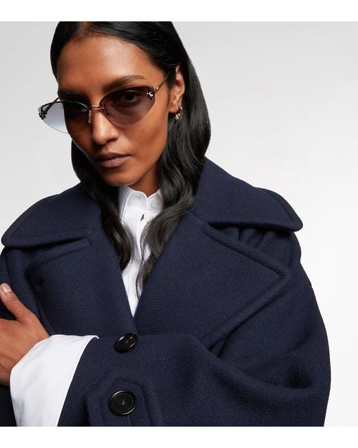 Cartier Brown Cat-Eye Sunglasses