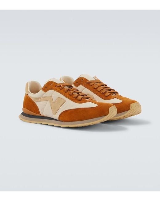 Visvim Brown Fkt Runner Suede-Trimmed Sneakers for men