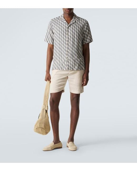 Frescobol Carioca Natural Felipe Linen And Cotton Shorts for men