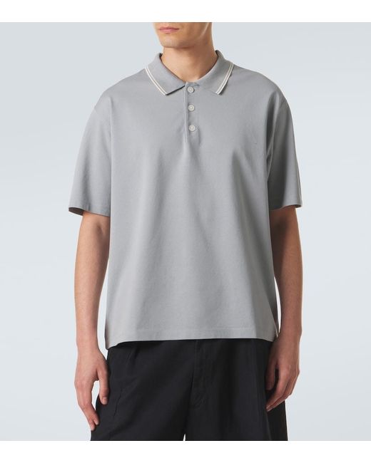 FRAME Gray Cotton Pique Polo Shirt for men