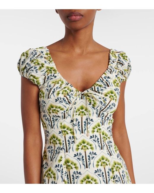 Agua Bendita Green Mati Moriche Cotton Poplin Minidress