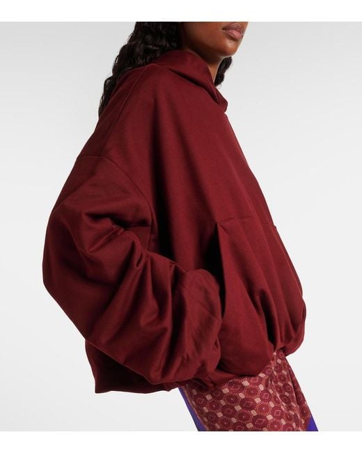 Dries Van Noten Red Hannett Cotton Hoodie