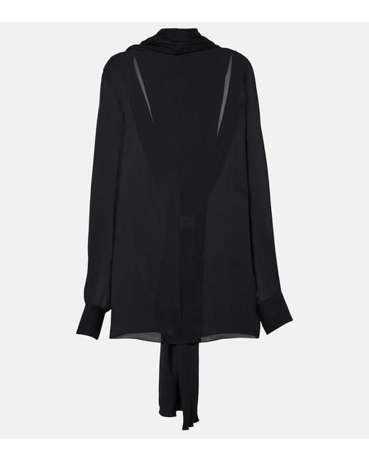Khaite Black Bex Silk Blouse