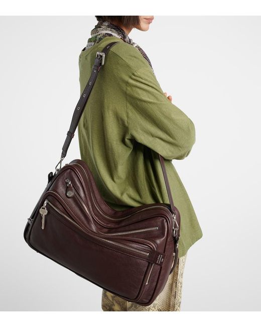 Acne Black Schultertasche Camero Medium Aus Leder