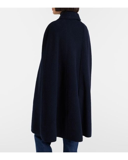 Totême  Blue Wool Boucle Cape