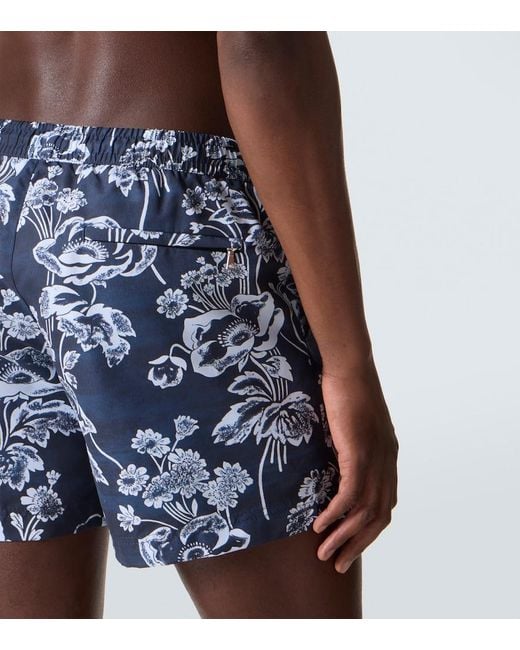 Commas Blue Printed Swim Trunks for men