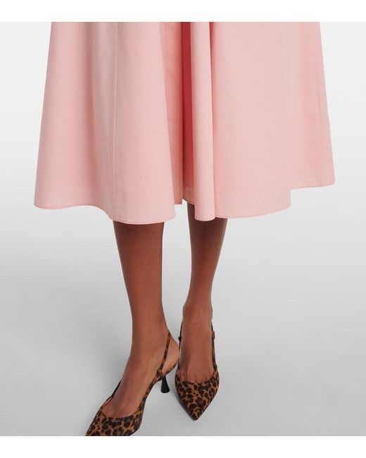 Emilia Wickstead Pink Rubie Belted Cotton Midi Dress