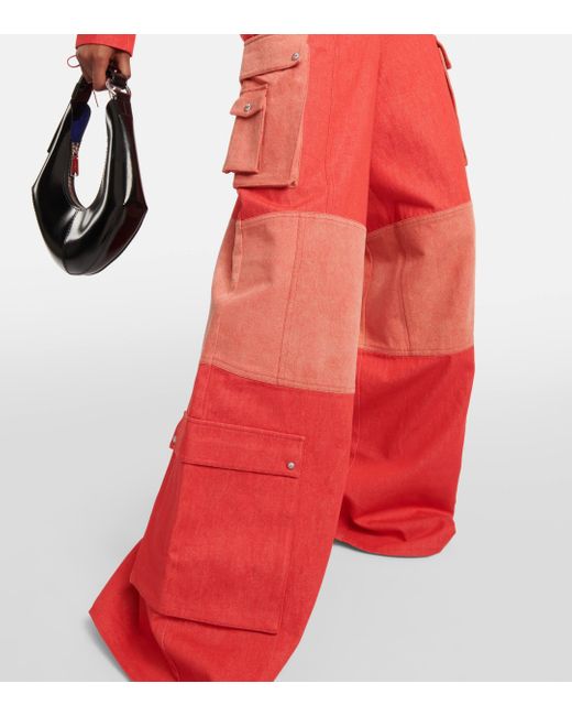 Pantalon ample a taille haute en coton DIDU en coloris Red