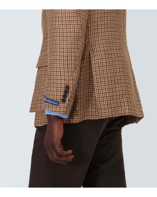 Blazer de lino y seda Polo Ralph Lauren de hombre de color Brown