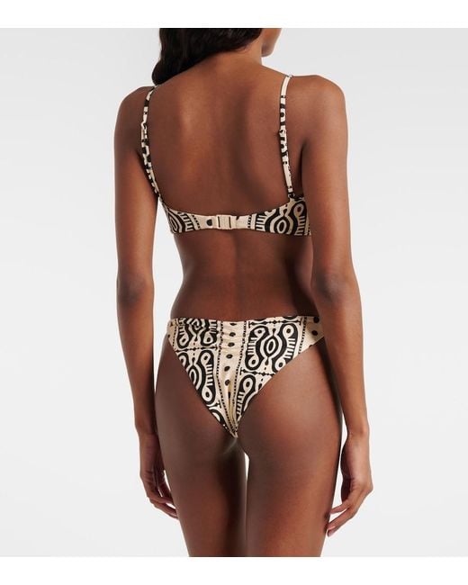 Johanna Ortiz Natural Printed Bikini Top