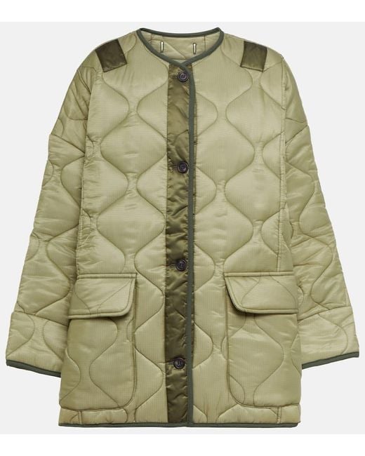 Frankie Shop Green Teddy Oversized Quilted Jacket