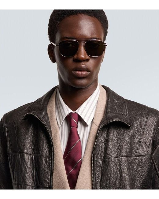 Saint Laurent Gray Sl 665 Aviator Sunglasses for men