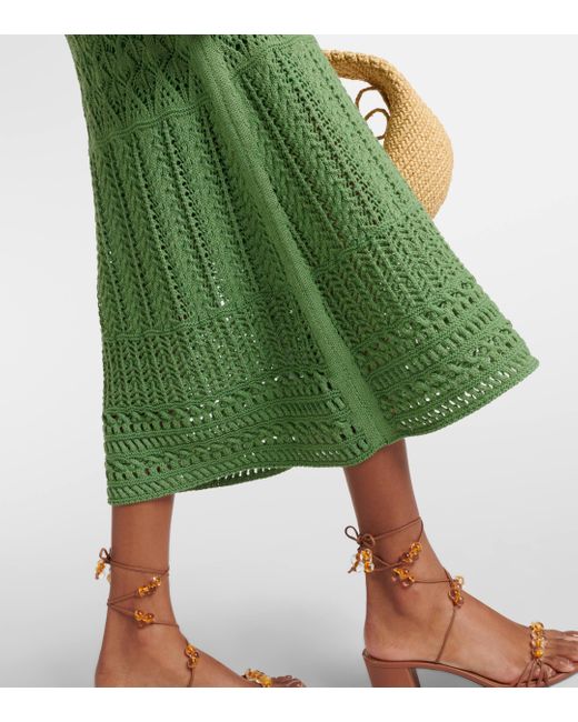 Dorothee Schumacher Green Seductive Lace Pointelle Midi Dress