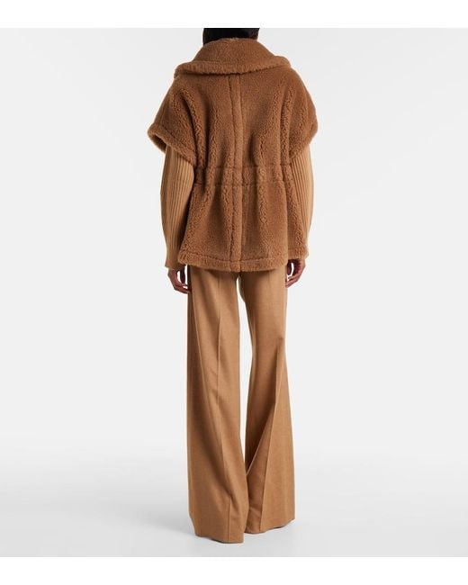 Max Mara Brown Cape Newbab Aus Kamelhaar Und Seide