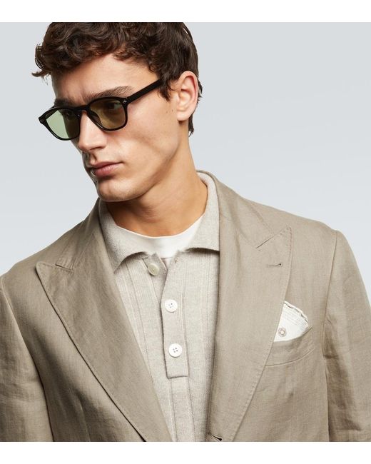 Brunello Cucinelli Brown Round Sunglasses for men