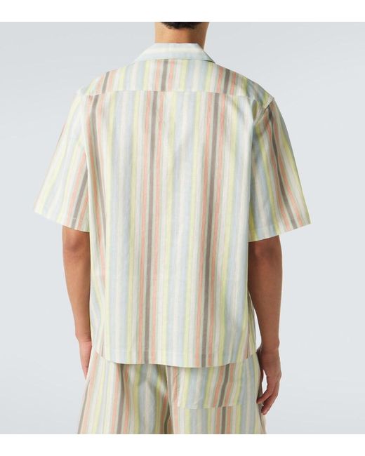 Commas White Striped Linen Shirt for men