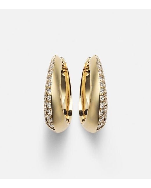 Anita Ko Metallic 18Kt Hoop Earrings With Diamonds