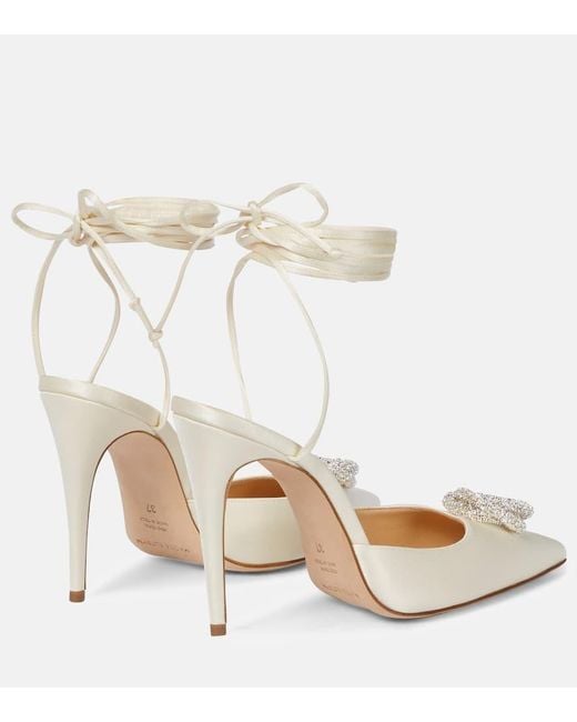 Magda Butrym White Verzierte Pumps Aus Satin
