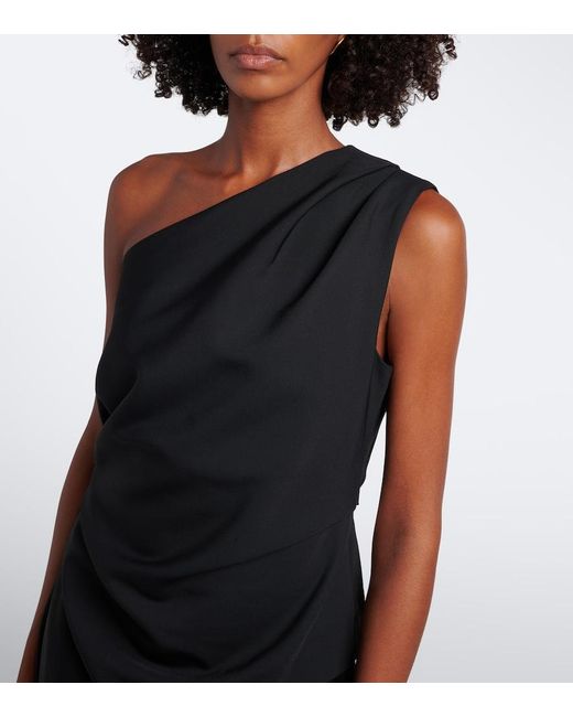 Rohe Black Layered One-Shoulder Dress
