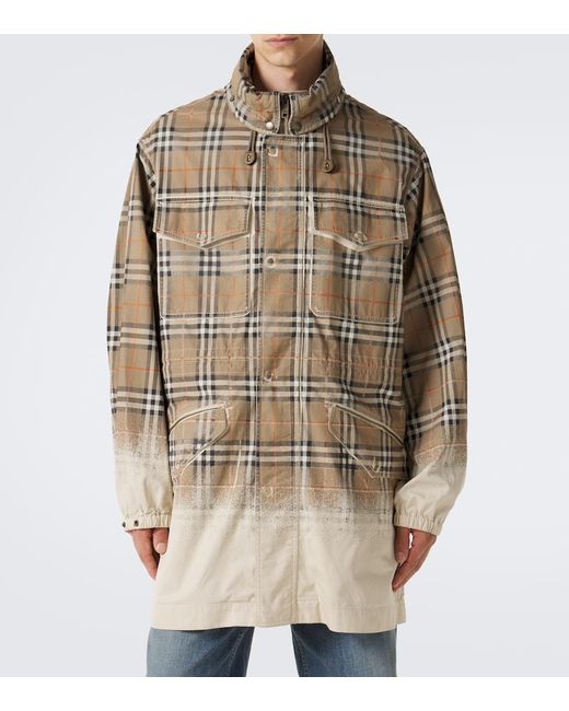 Burberry Natural Check Cotton Gabardine Parka for men