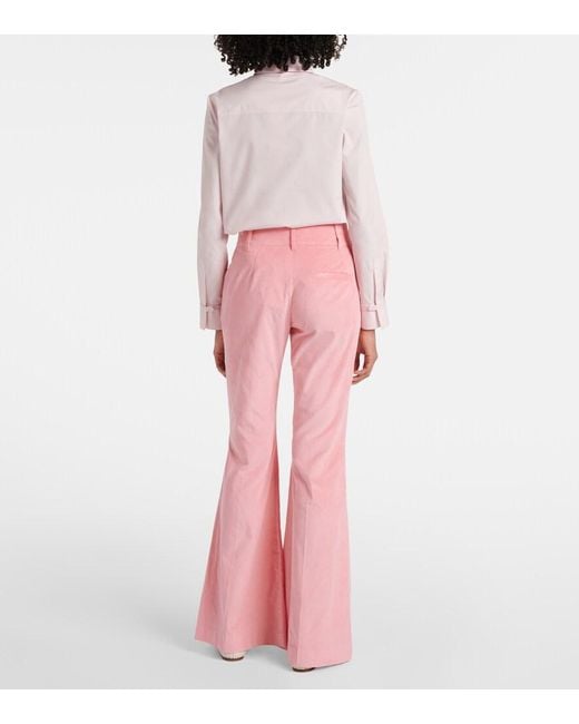 Gabriela Hearst Pink Ianthe Cotton Corduroy Flared Pants