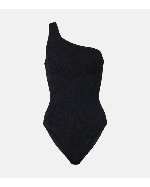 Hunza G Black Nancy One-shoulder Swimsuit