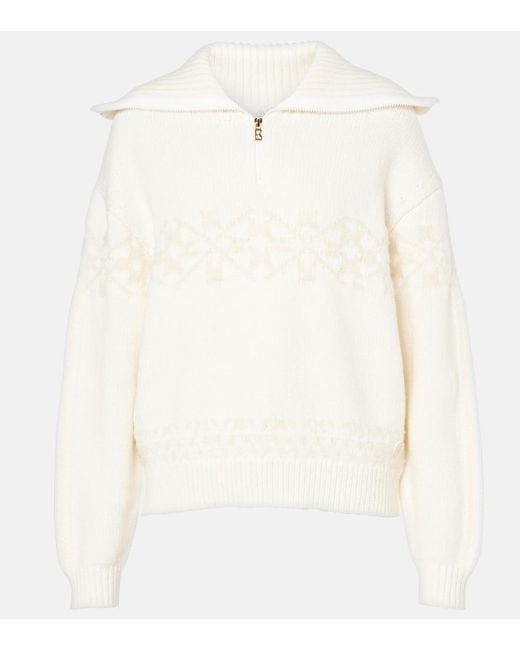 Bogner White Elana Half-zippered Sweater
