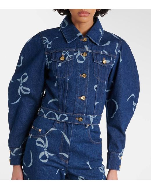 Nina Ricci Blue Printed Denim Jacket