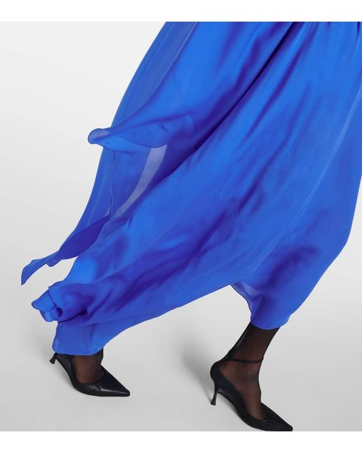 Vestido de fiesta asimetrico de saten de seda Givenchy de color Blue
