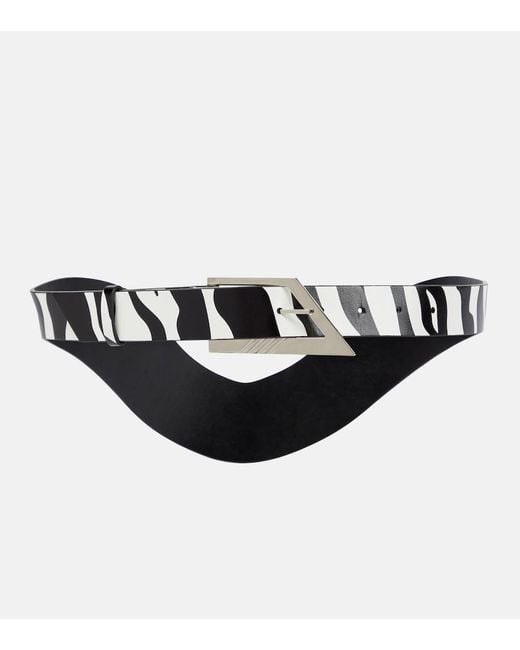 The Attico Multicolor Printed Leather Belt