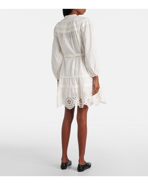 Velvet White Barb Broderie Anglaise Cotton Minidress