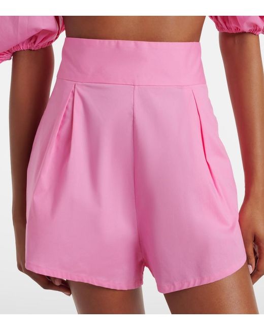Adriana Degreas Pink Cotton Wide-Leg Shorts