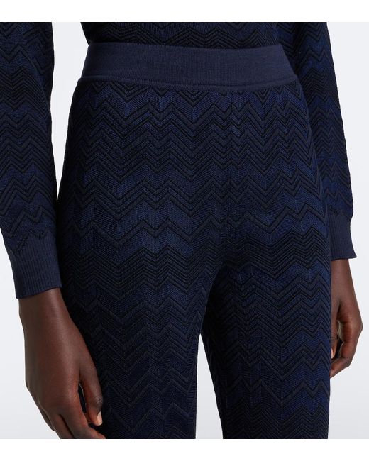 Missoni Blue Zigzag High-Rise Flared Pants