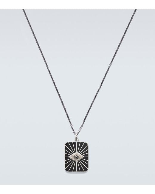 Ileana Makri Metallic Evil Eye Sterling Pendant Necklace With Diamonds for men